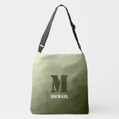 Leger lichtgroen geometrisch gaaspatroon Monogram Crossbody Tas (Achterkant)