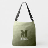 Leger lichtgroen geometrisch gaaspatroon Monogram Crossbody Tas (Voorkant)