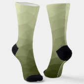 Leger lichtgroen geometrisch mesh patroon Monogram Sokken (Gebogen)