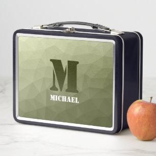 Leger lichtgroen geometrisch meshpatroon Monogram