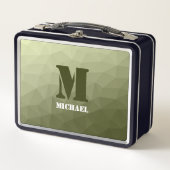 Leger lichtgroen geometrisch meshpatroon Monogram (Voorkant)