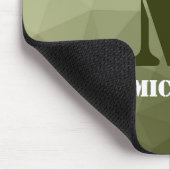 Leger lichtgroen geometrisch meshpatroon Monogram Muismat (Hoek)