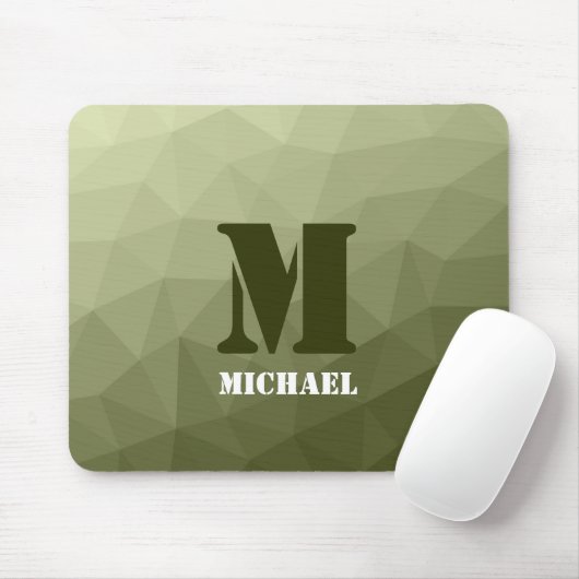 Leger lichtgroen geometrisch meshpatroon Monogram Muismat (Met muis)