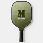 Leger lichtgroen geometrisch meshpatroon Monogram Pickleball Paddle (Achterkant)