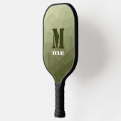 Leger lichtgroen geometrisch meshpatroon Monogram Pickleball Paddle (Links)