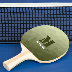 Leger lichtgroen geometrisch meshpatroon Monogram Tafeltennisbatje