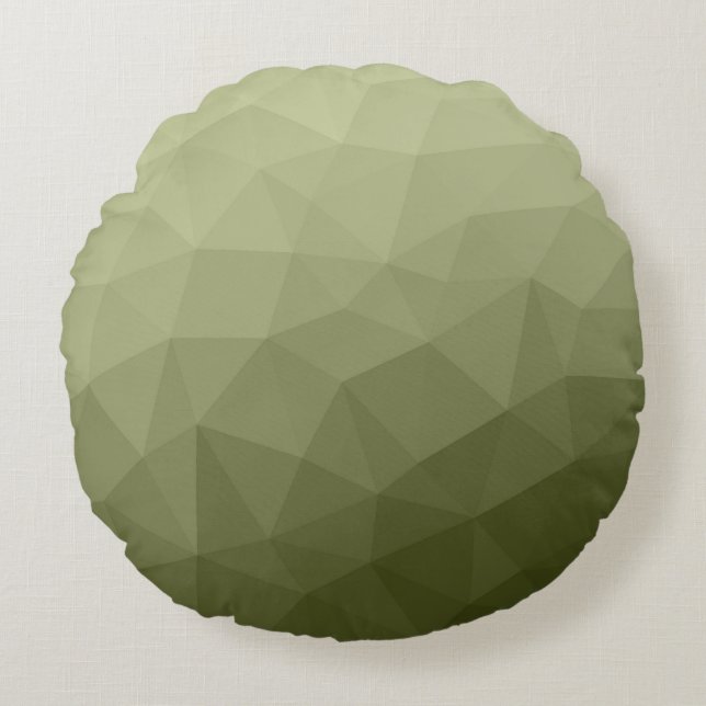 Leger lichtgroene verloop geometrisch mesh patroon rond kussen (Voorkant)