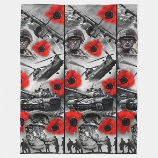 Leger, luchtmacht, marine fleece deken (Voorkant)