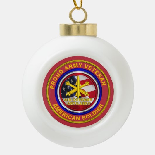 Leger Luchtverdediging Artillerie Veteraan Kerstmi Keramische Bal Ornament (Voorkant)