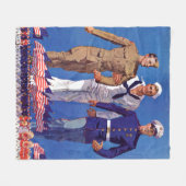 Leger, marine en mariniers fleece deken (Voorkant (Horizontaal))