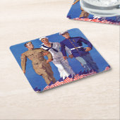 Leger, marine en mariniers kartonnen onderzetters (Schuin)