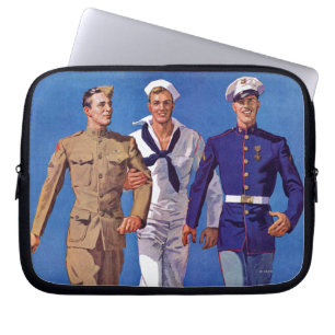 Leger, marine en mariniers laptop sleeve