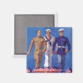 Leger, marine en mariniers magneet (Voorkant / Achterkant)