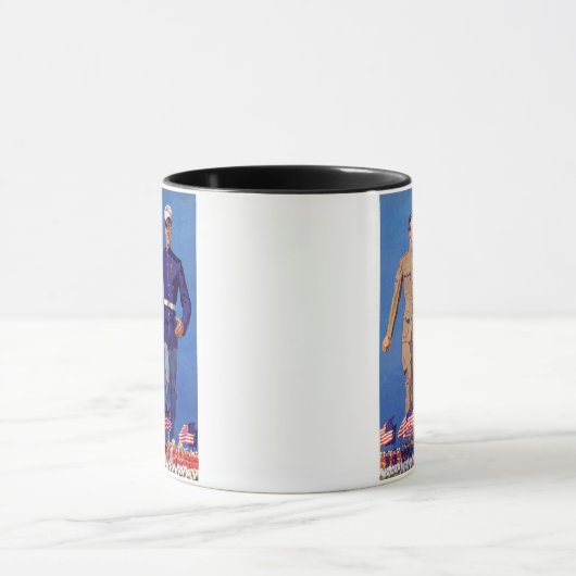 Leger, marine en mariniers mok (Midden)