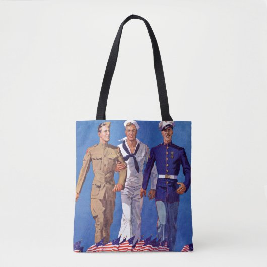 Leger, marine en mariniers tote bag (Voorkant)