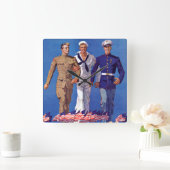 Leger, marine en mariniers vierkante klok (Huis)