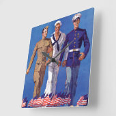 Leger, marine en mariniers vierkante klok (Hoek)