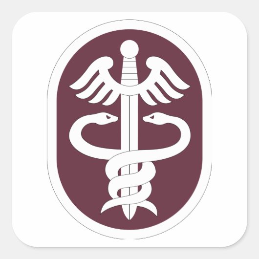 Leger Medisch Commando Vierkante Sticker (Voorkant)