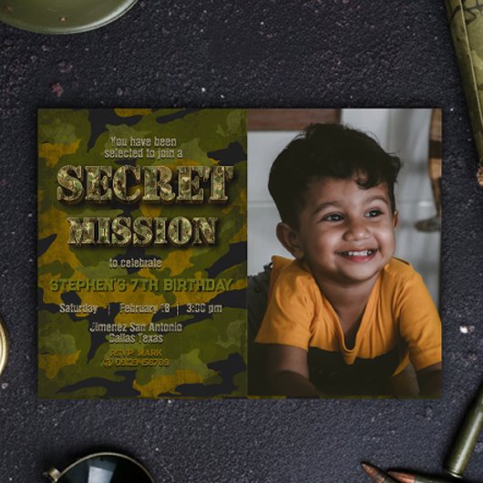 Leger - Militair - Soldaat - Jongen Verjaardag w / Kaart