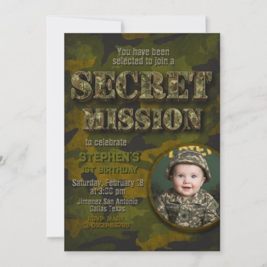 Leger - Militair - Soldier Boy Verjaardag Kaart (Voorkant)