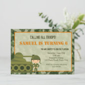 Leger (Militair) Uitnodiging met Camouflage Soldaa (Staand voorkant)