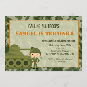 Leger (militair) Uitnodiging met Camouflage Soldaa