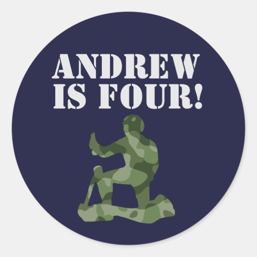 Leger Militair Verjaardagsfeest Thema Ronde Sticker (Voorkant)