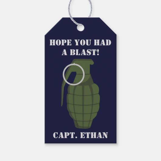 Leger Militair Verjaardagsfeestgranaat Cadeaulabel (Voorkant)