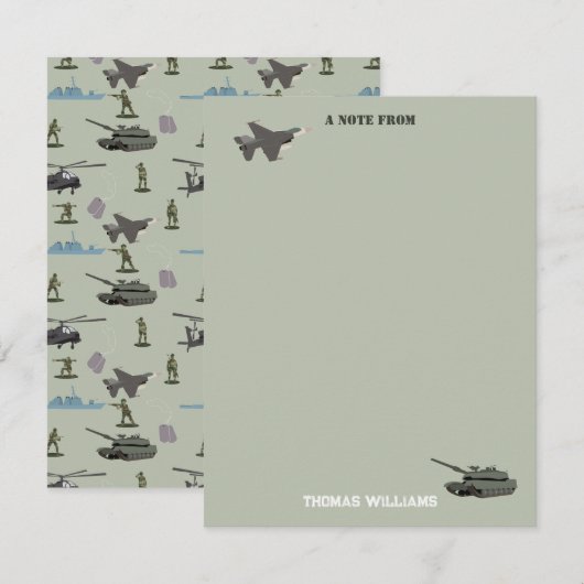 Leger Militaire Camouflage Groen Camo Verjaardag Notitiekaartje (Voorkant / Achterkant)