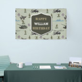 Leger Militaire Camouflage Groen Camo Verjaardag Spandoek (Beurs)