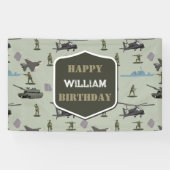 Leger Militaire Camouflage Groen Camo Verjaardag Spandoek (Horizontaal)