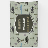 Leger Militaire Camouflage Groen Camo Verjaardag Spandoek (Verticaal)