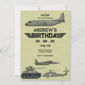 Leger militaire Hercules jet verjaardag Uitnodigin Kaart (Voorkant)