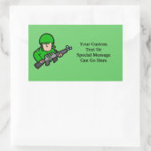 Leger Militaire Soldaat Camo Green Designer Art Rechthoekige Sticker (Tas)