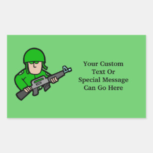 Leger Militaire Soldaat Camo Green Designer Art Rechthoekige Sticker
