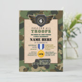 Leger Militaire Troepen Verjaardagsfeestje Camo Kaart (Staand voorkant)