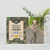 Leger Militaire Troepen Verjaardagsfeestje Camo Kaart (Staand voorkant)