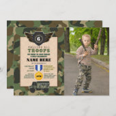 Leger Militaire Troepen Verjaardagsfeestje Camo Kaart (Voorkant / Achterkant)