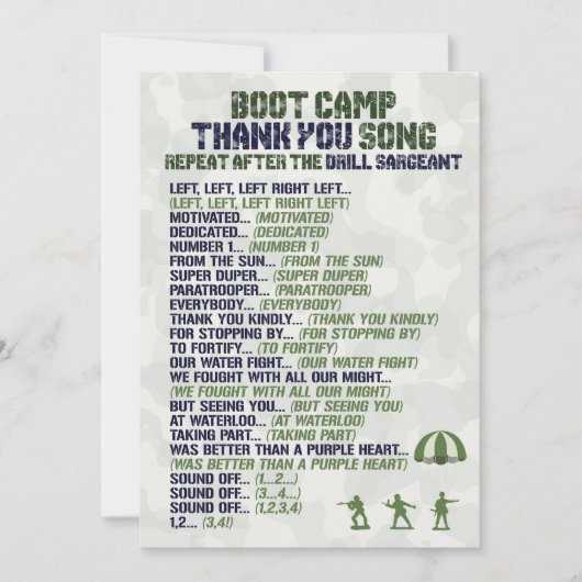 Leger Militaire Verjaardag Dank u Kaarten (Voorkant)