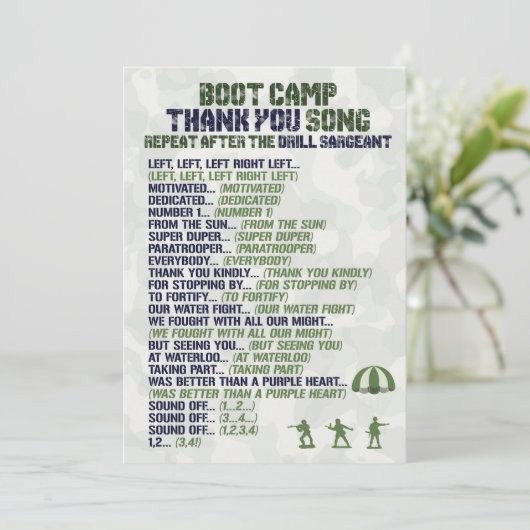 Leger Militaire Verjaardag Dank u Kaarten (Staand voorkant)