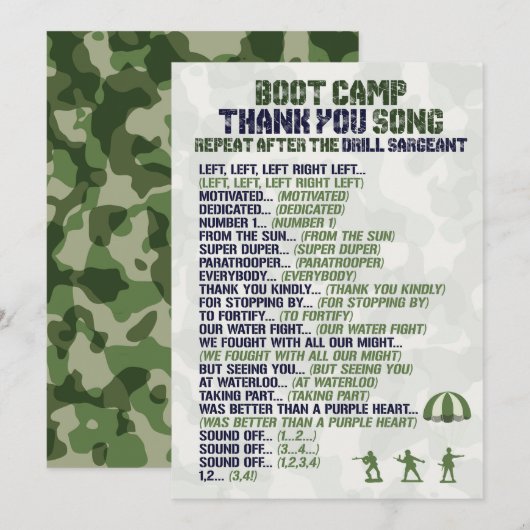 Leger Militaire Verjaardag Dank u Kaarten (Voorkant / Achterkant)