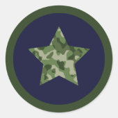 Leger Militaire Verjaardag Ronde Sticker (Voorkant)