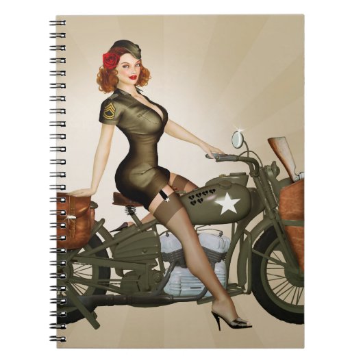 Leger Motorcycle Pinup Notitieboek (Voorkant)