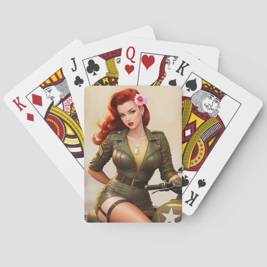 Leger Motorcycle Pinup Speelkaarten (Achterkant)