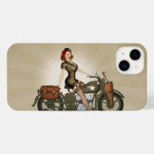  Leger Motorfiets iPhone 14 Plus Hoesje (Achterkant horizontaal)