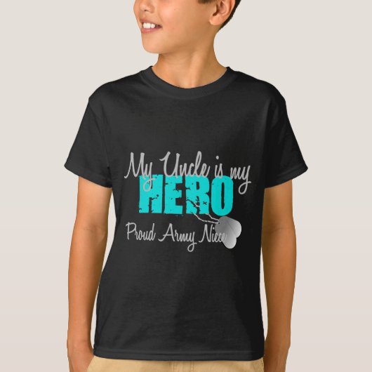 Leger Niece oom Hero T-shirt (Voorkant)