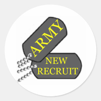 Leger nieuwe rekruut ronde sticker