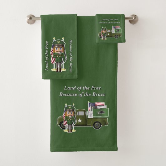 Leger Notenkraker met kleine militaire vrachtwagen Bad Handdoek (Insitu)