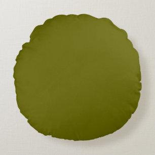 Leger Olijfgroen effen kleur Custom Rond Kussen