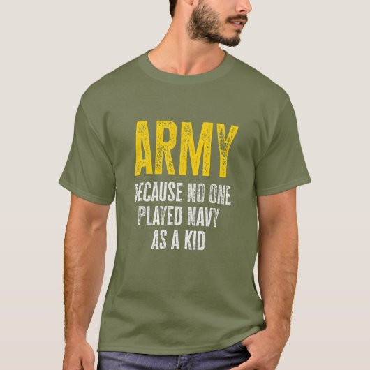 Leger omdat niemand de marine als Kind funny Arm s T-shirt (Voorkant)